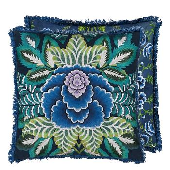 CCDG1466, Rose De Damas Embroidered, Indigo, Designers Guild